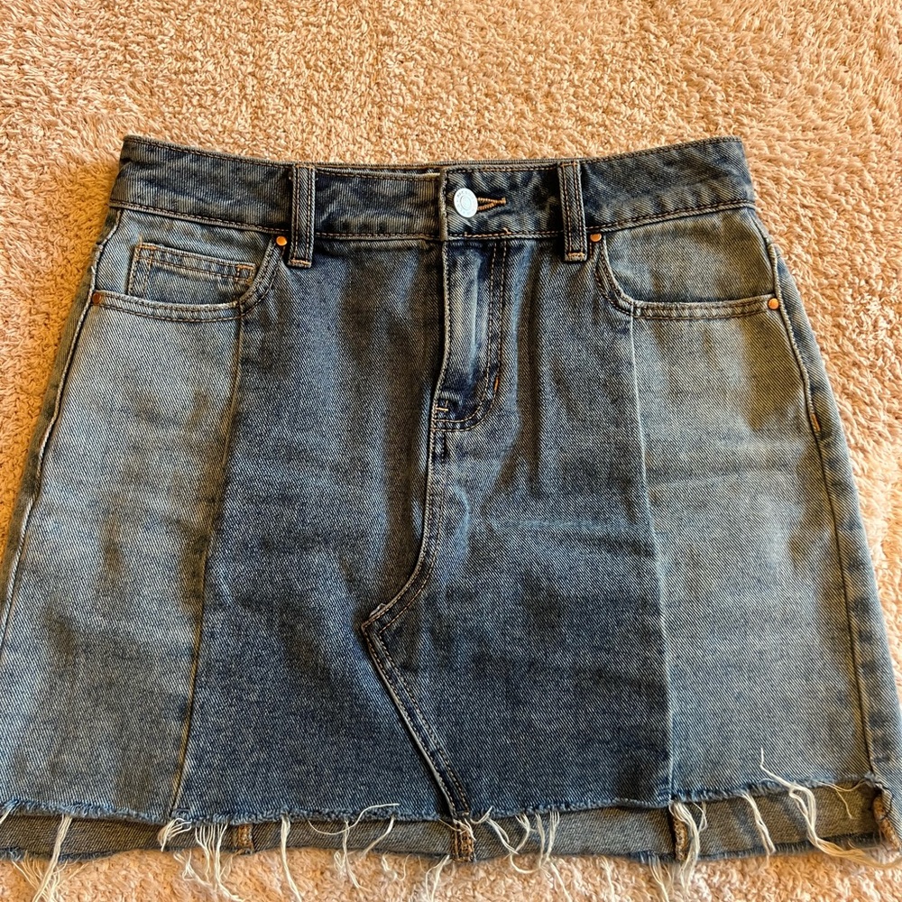 Pacsun Two Tone Denim Mini Skirt